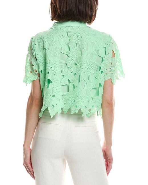 HL Affair Green Floral Lace Top