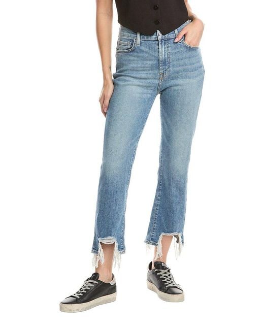 7 For All Mankind Blue Greta High-Rise Slim Kick Jean
