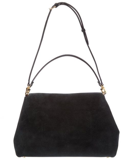 Totême Black T-Lock Suede Satchel