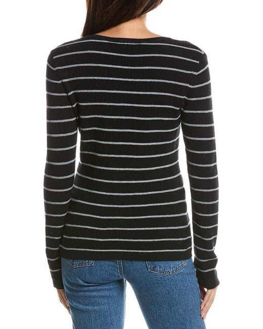 Forte Black Thermal Crewneck Cashmere-Blend Sweater