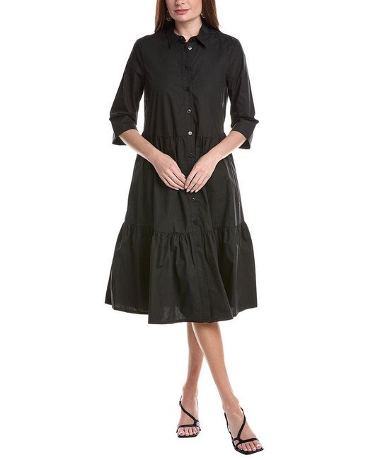 Masai Black Solid Midi Dress