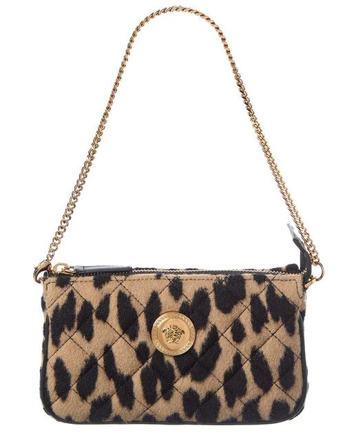 Versace Metallic Medusa Quilted Wool Pochette