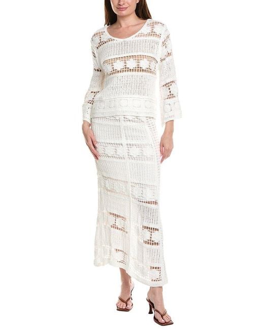 ANNA KAY White 2Pc Olivia Lace Top & Maxi Skirt Set