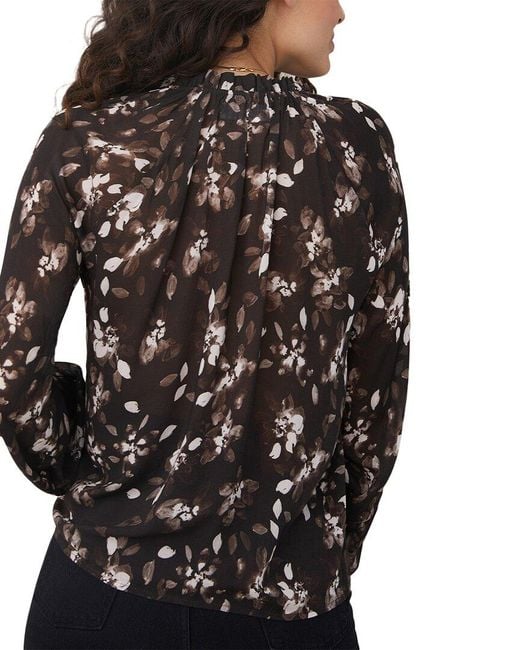 Bella Dahl Black Raglan Ruffle Neck Blouse