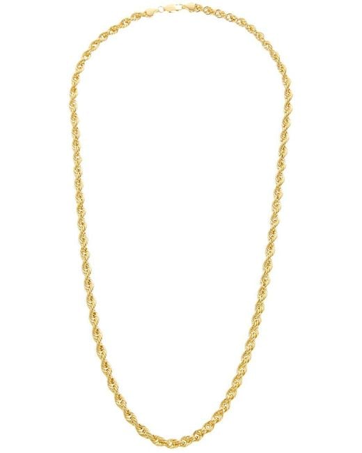 Italian Gold Metallic 14K 5Mm Hollow Rope Necklace