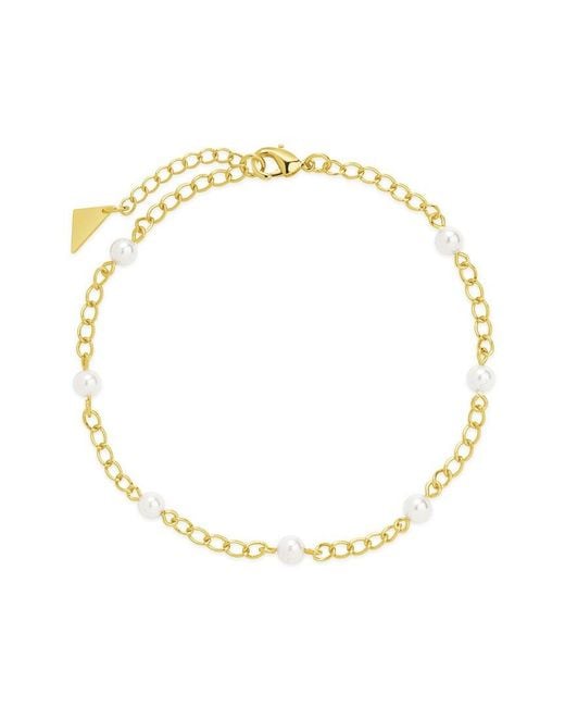 Sterling Forever Metallic 14K Plated Coast Chain Anklet