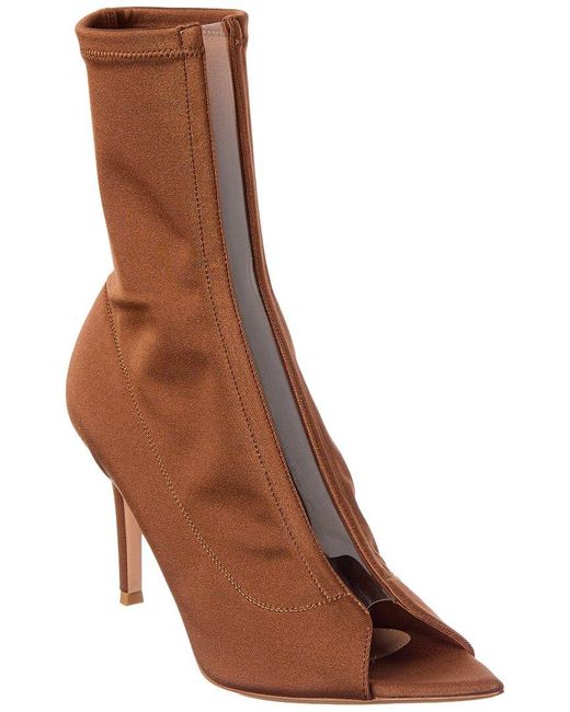 Gianvito Rossi Brown Hiroko 85 Lycra & Vinyl Boot