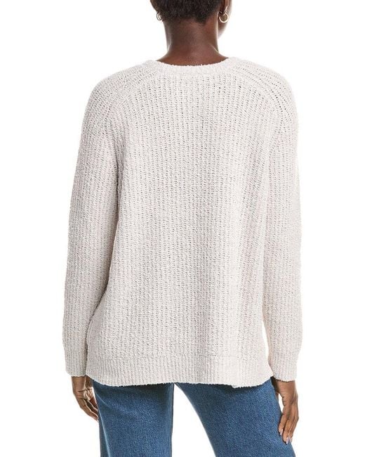 Eileen Fisher White Cashmere-Blend Sweater