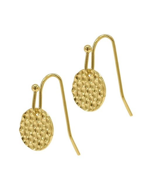 Adornia Metallic 14k Plated Hammered Coin Dangle Hoops