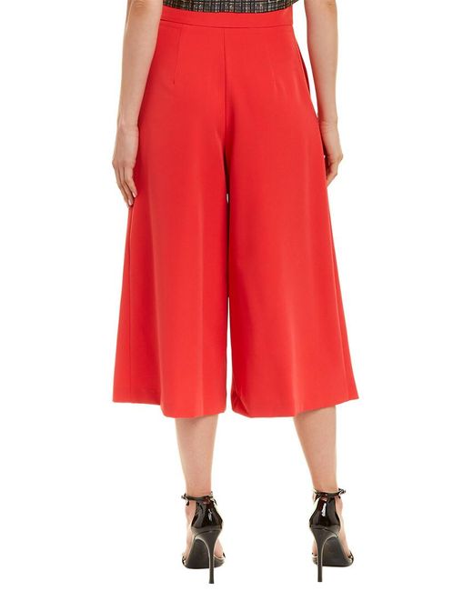 Milly Womens Italian Cady Culotte Pant with Front Pleating 