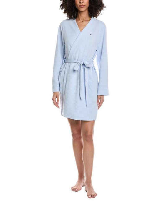 Tommy Hilfiger Blue Waffle Robe