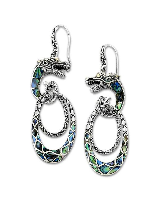 Samuel B. White 18k & Silver Abalone Dragon Earrings