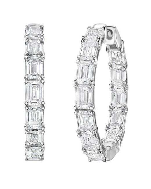 Diana M White Diana M. 14K 8.00 Ct. Tw. Lab-Grown Diamond Hoop Earrings