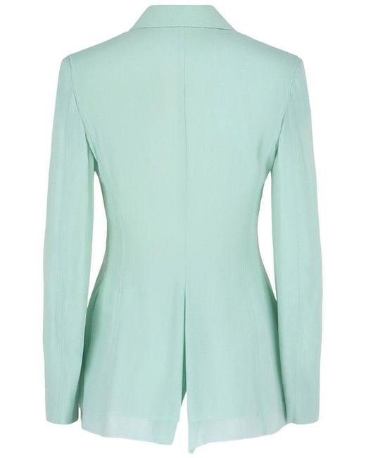 Givenchy Green Single-Breasted Sheer Silk Blazer