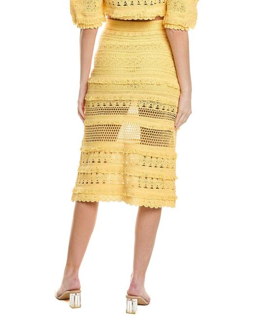 Maje Yellow Knitted Skirt