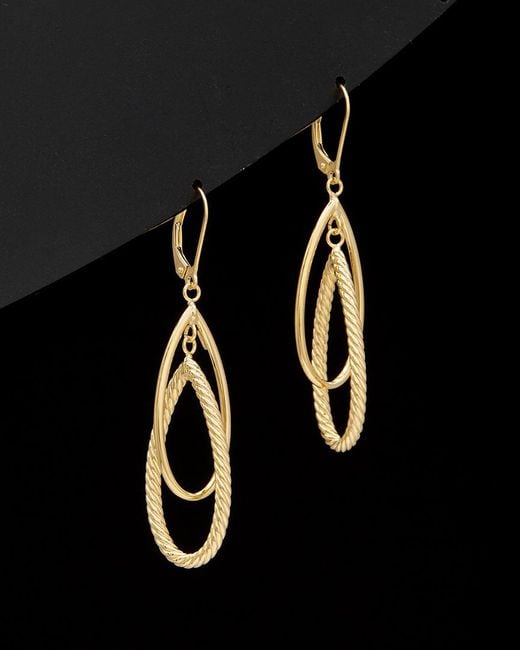 Italian Gold Black 14K Fancy Drop Earrings