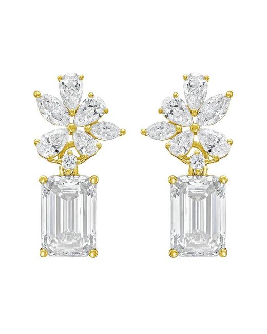 Diana M Metallic 14K 15.00 Ct. Tw. Lab-Grown Diamond Drop Earrings