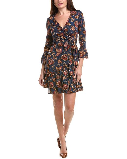 FLORA BEA NYC Blue Skylar Wrap Dress