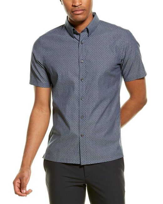 Theory Blue St. Wave Woven Shirt for men