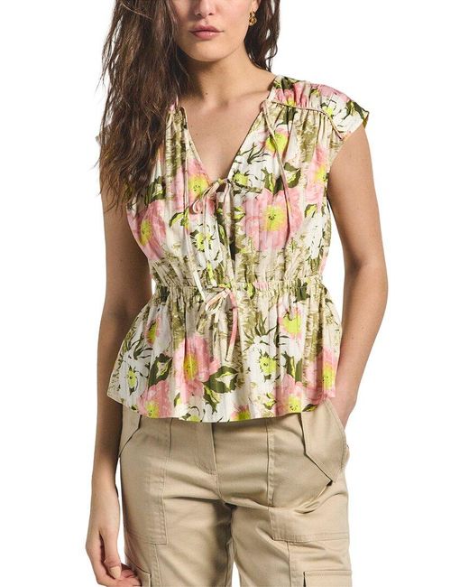 10 Crosby Derek Lam Natural Caroline Double Tie Top