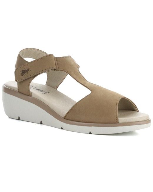Fly London Metallic Nova Suede Wedge Sandal