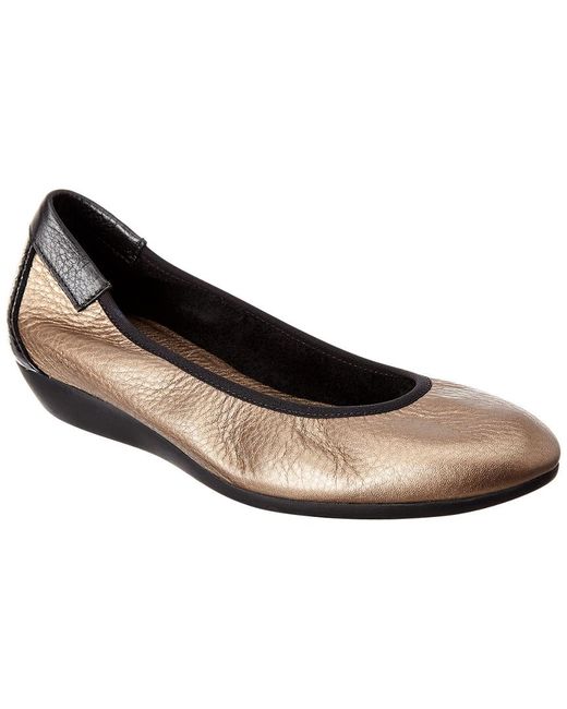 Arche Metallic Onely Leather & Suede Flat