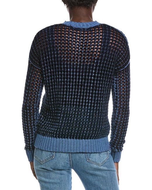 Autumn Cashmere Blue Chunky Mesh Sweater