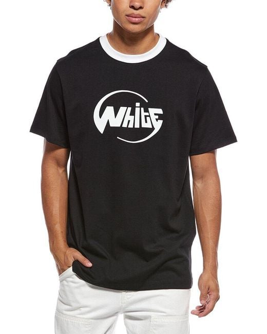 Off-White c/o Virgil Abloh Black Slim Fit Globe Logo T-Shirt for men
