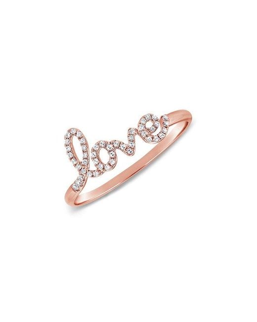 Sabrina Designs Multicolor 14k Rose Gold 0.1 Ct. Tw. Diamond Love Ring