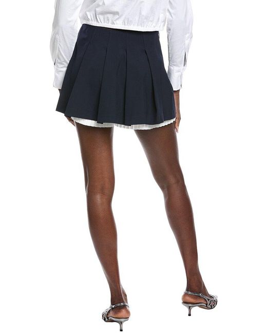 Jonathan Simkhai Blue Suzie Pleated Skort