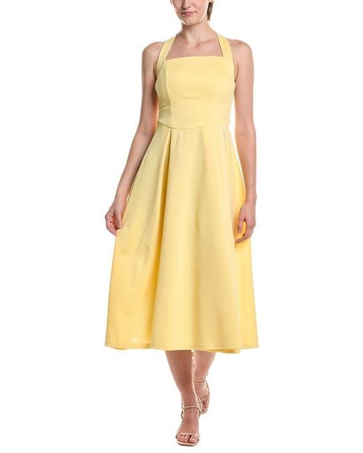 HL Affair Yellow Sleeveless Midi Dress