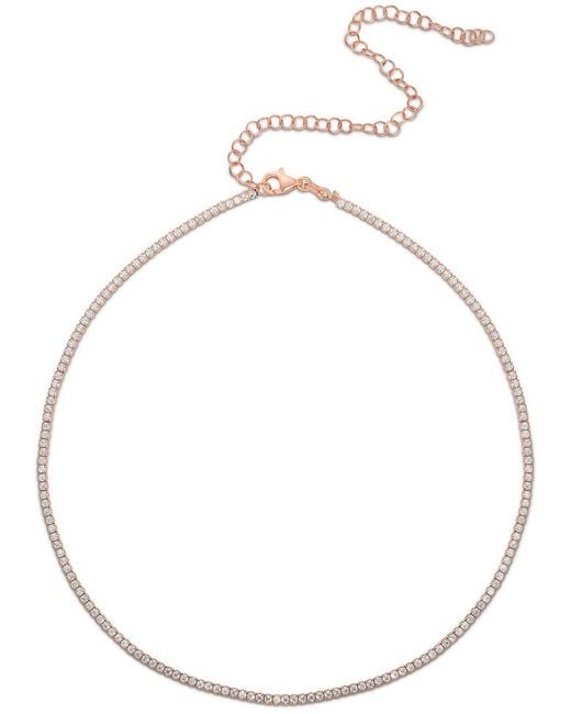 Sphera Milano Metallic 18k Rose Gold Vermeil Cz Necklace
