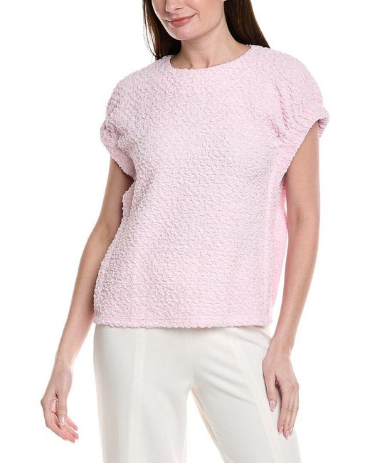 Gracia Pink Embossed Texture Sleeveless Top