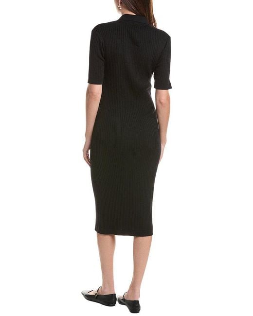 Officine Generale Black Officine Generale Maissa Wool Polo Dress
