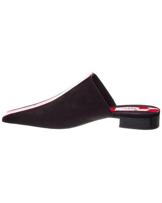Ferragamo Red Selestina Suede & Patent Stripe Mule