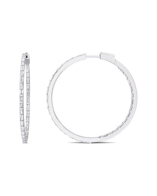 Rina Limor White 14k 3.30 Ct. Tw. Diamond Hoops