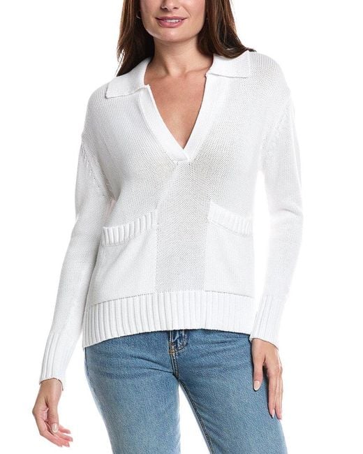 Forte White Polo Sweater