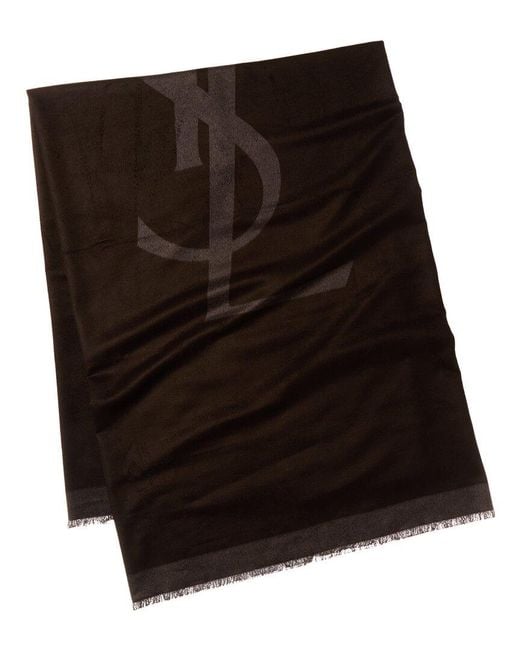 Saint Laurent Black Silk Scarf