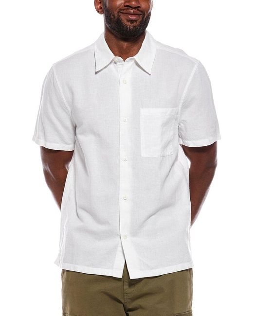 Madewell White Button Up Short Sleeve Linen-Blend Shirt for men