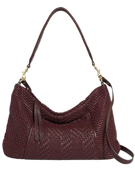Aimee Kestenberg Purple Convertible Leather Hobo Shoulder Bag