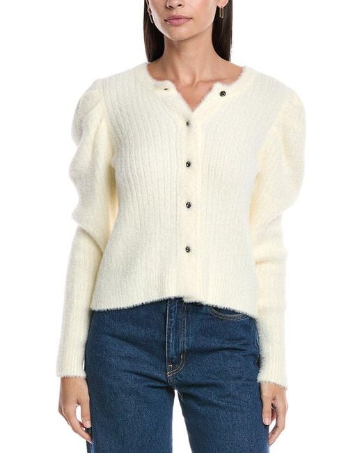 Rebecca Minkoff White Fuzzy Janine Cardigan