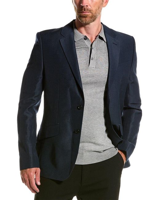 Ted Baker Blue Lancej Slim Fit Linen & Wool-blend Blazer for men
