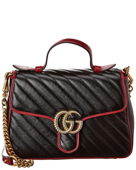 Gucci GG Marmont Mini Top Handle Leather Bag