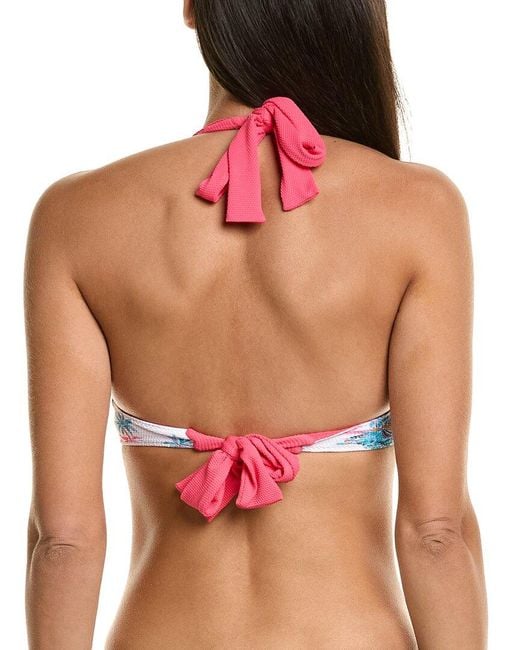 Tommy Bahama Women's Tropi Flora Reversible Halter Bikini Top - White Reversible