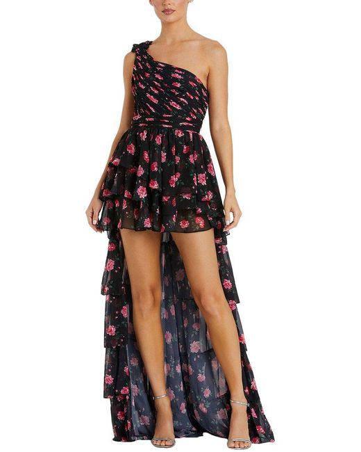 Mac Duggal Black Ruffled High-Low Dress