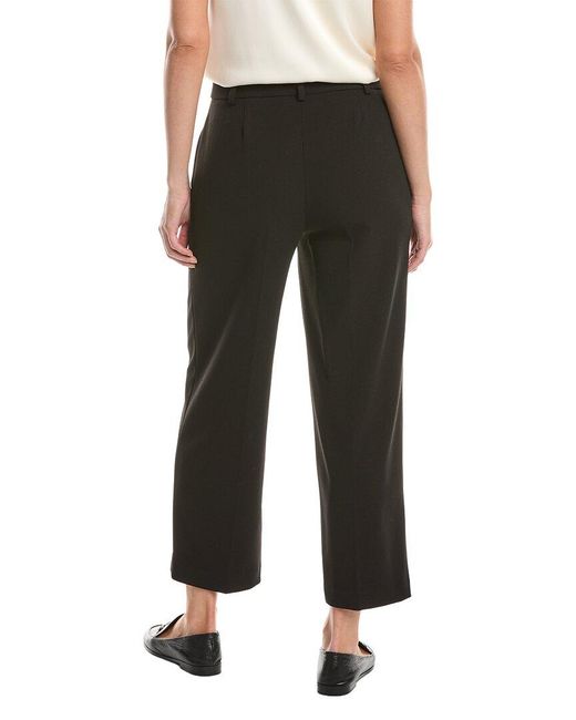 Anne Klein Black Pull-On Wide Leg Crop Pant
