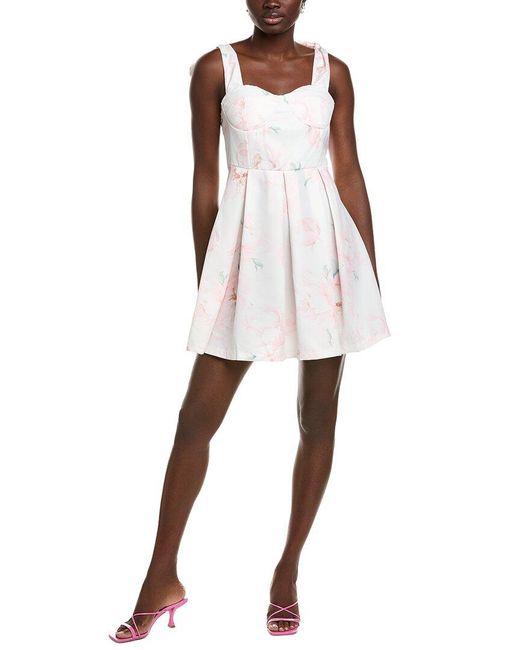 IPPONELLI Natural Tie Shoulder Mini Dress