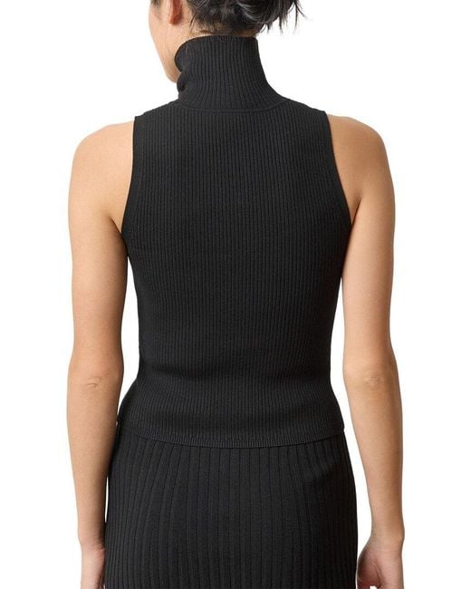 Lilla P Black Rib Turtleneck Shell Sweater