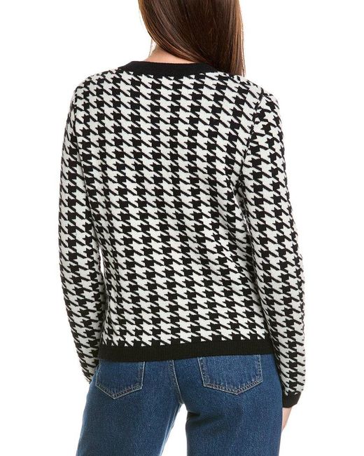 Kier + J Black Kier + J Houndstooth Wool & Cashmere-Blend Cardigan