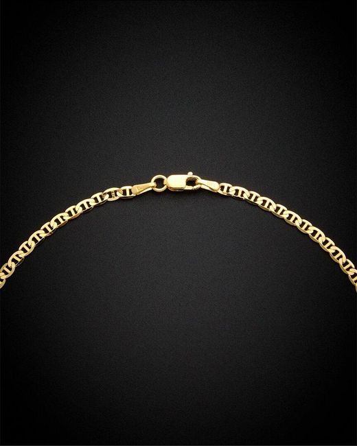 Italian Gold Black 14k Mariner Link Necklace
